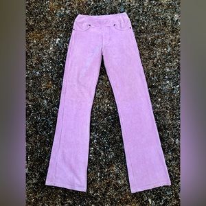 Vintage Y2K Goddesswear Pink Corduroy Low-Rise Flared Stretch Pants, Size 0